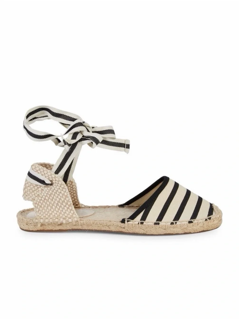 Soludos Striped Ankle-Tie Espadrilles